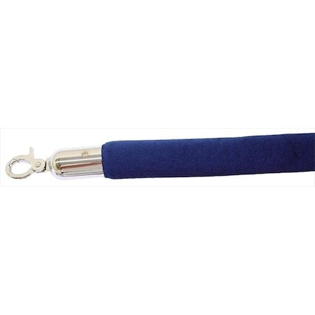 Vic Crowd Control Inc VIP Crowd Control 1653 72 in. Velour Rope with Mirror Closable Hook - Blue 1653
